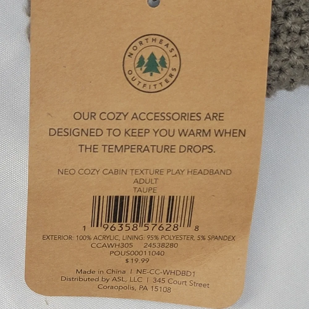 Northeast Outfitters Cozy Cabin Textured Play Headband In Taupe Womens One Size